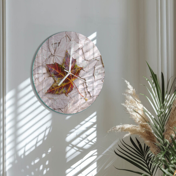 Horloge ronde Feuille d'érable