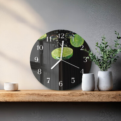 Horloge ronde Citrons verts