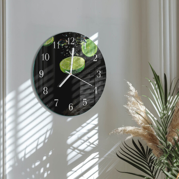 Horloge ronde Citrons verts