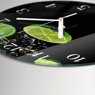 Horloge ronde Citrons verts