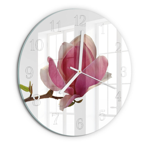 Horloge ronde Fleur de magnolia
