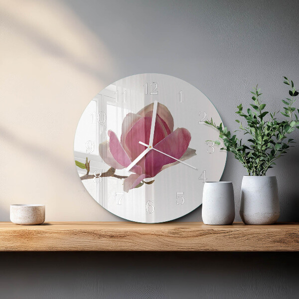 Horloge ronde Fleur de magnolia