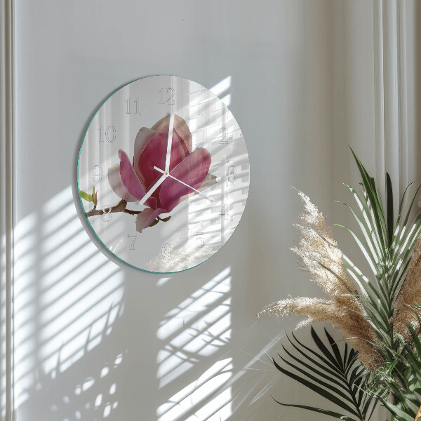 Horloge ronde Fleur de magnolia