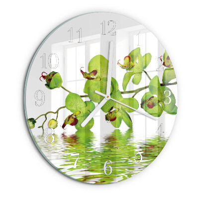 Horloge ronde Orchidée