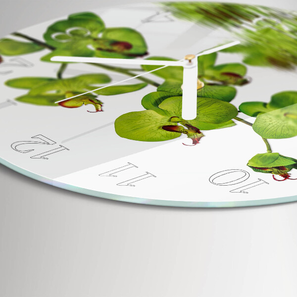 Horloge ronde Orchidée