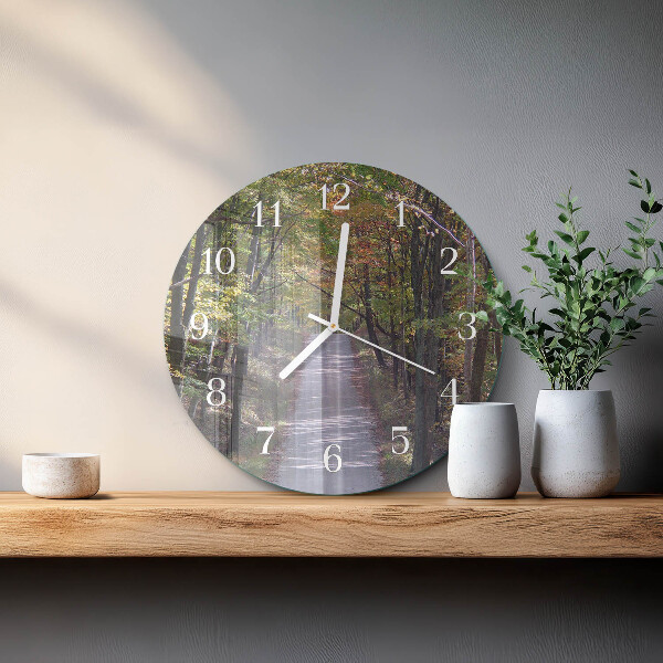 Horloge ronde Chemin forestier