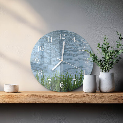 Horloge ronde Eau d'herbe