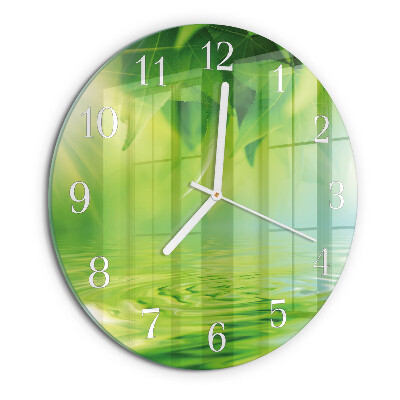 Horloge ronde Feuilles