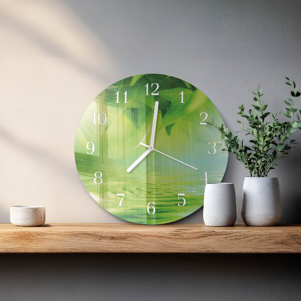 Horloge ronde Feuilles