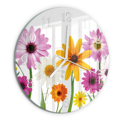 Horloge ronde Fleurs
