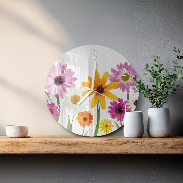 Horloge ronde Fleurs