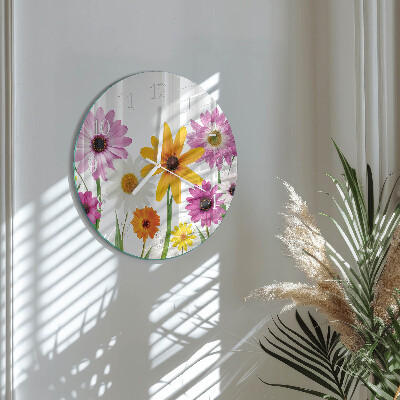 Horloge ronde Fleurs