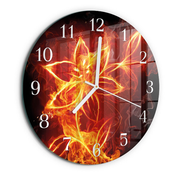 Horloge ronde Fleur de feu