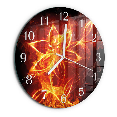 Horloge ronde Fleur de feu