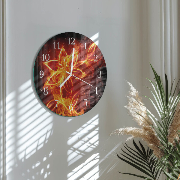 Horloge ronde Fleur de feu