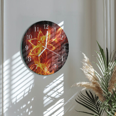 Horloge ronde Fleur de feu