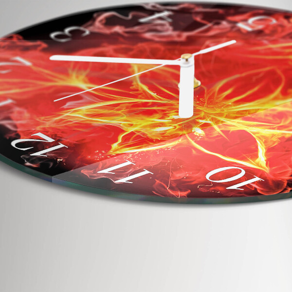 Horloge ronde Fleur de feu