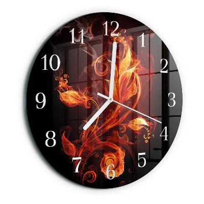 Horloge ronde Fleur de feu