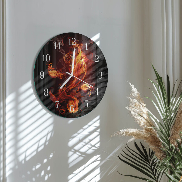 Horloge ronde Fleur de feu
