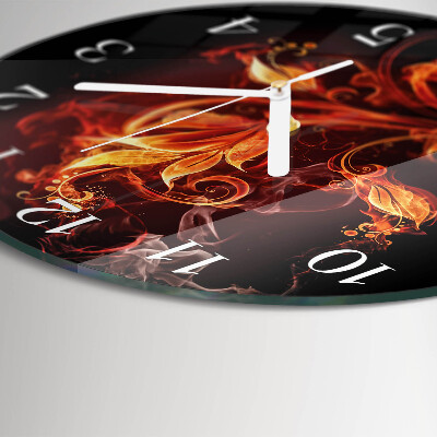 Horloge ronde Fleur de feu