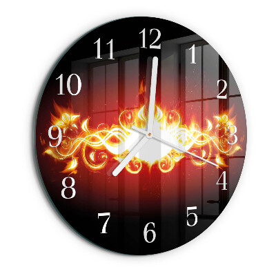 Horloge ronde Fleur de feu
