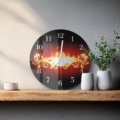 Horloge ronde Fleur de feu