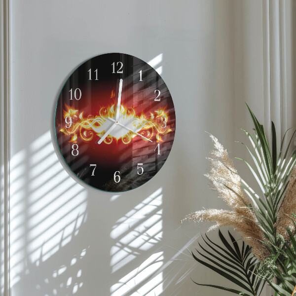 Horloge ronde Fleur de feu