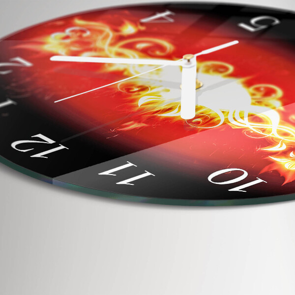 Horloge ronde Fleur de feu