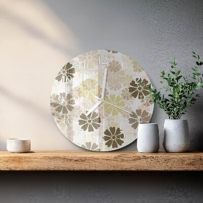 Horloge ronde Art floral