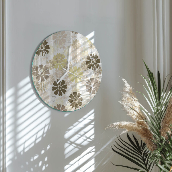 Horloge ronde Art floral