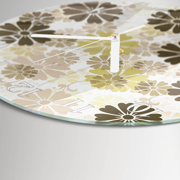 Horloge ronde Art floral