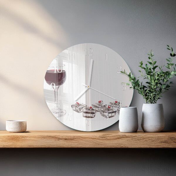 Horloge ronde Verre à vin