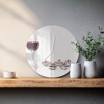 Horloge ronde Verre à vin