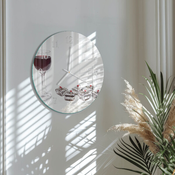 Horloge ronde Verre à vin