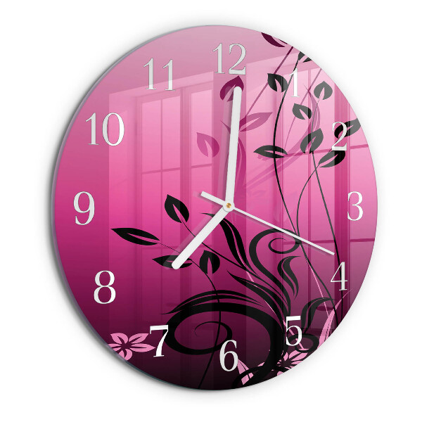 Horloge ronde Art floral