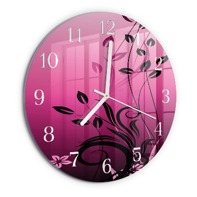Horloge ronde Art floral