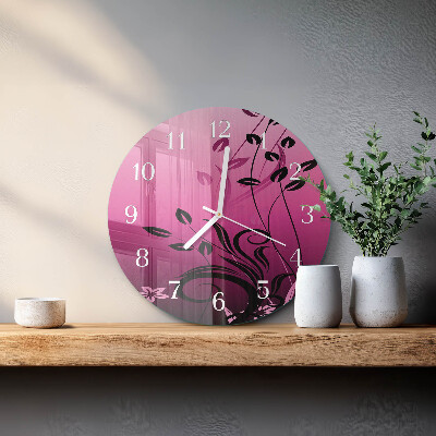 Horloge ronde Art floral