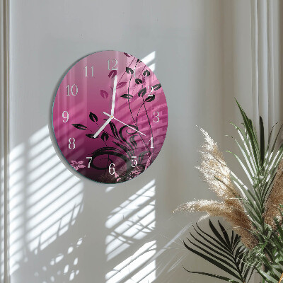 Horloge ronde Art floral
