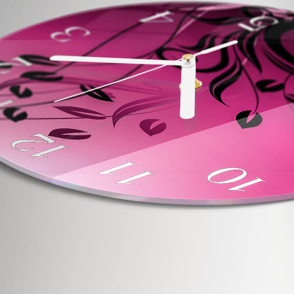 Horloge ronde Art floral
