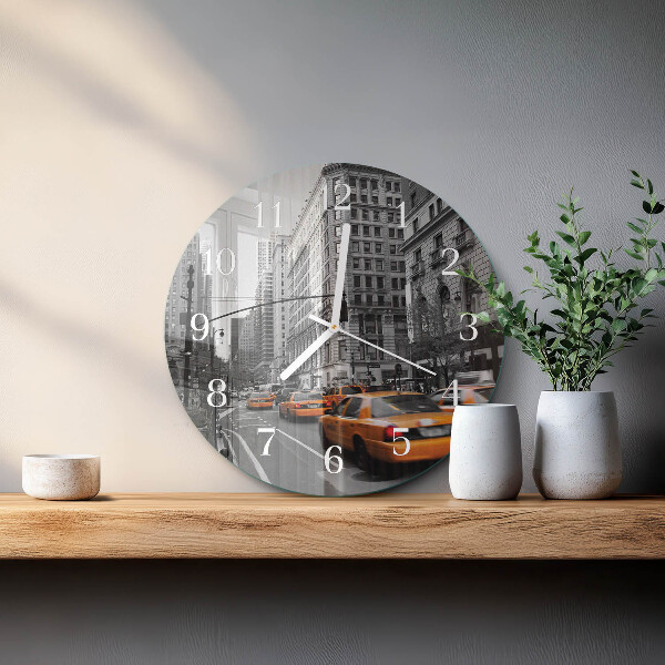 Horloge ronde Taxi de New York