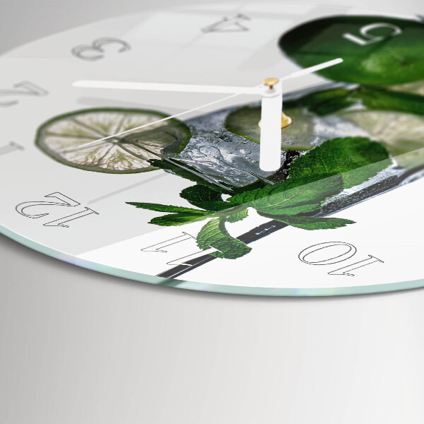 Horloge ronde Citron vert et menthe