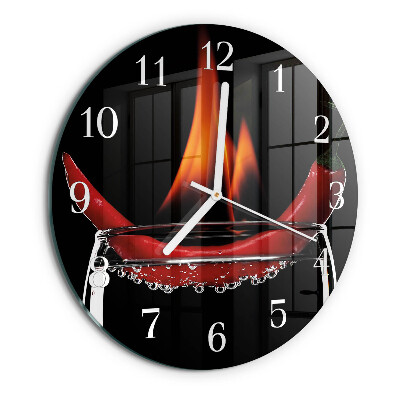 Horloge ronde Feu de piment