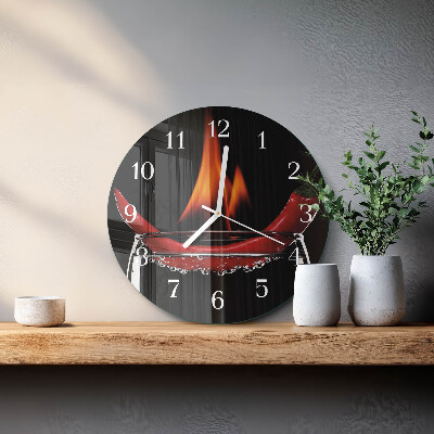 Horloge ronde Feu de piment