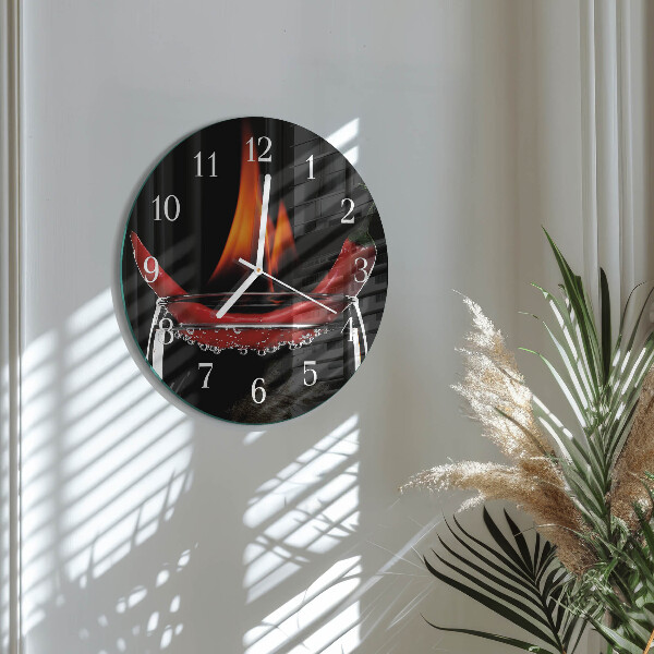 Horloge ronde Feu de piment