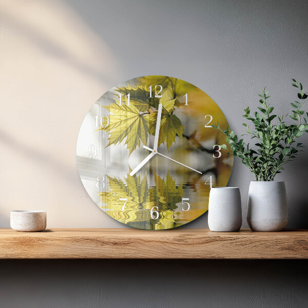 Horloge ronde Feuille d'érable