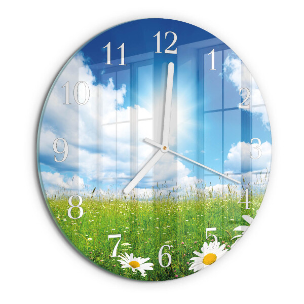 Horloge ronde Fleurs des prés