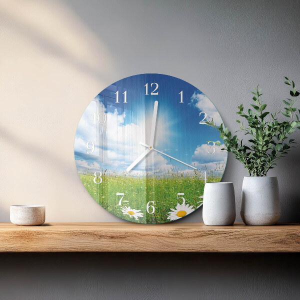 Horloge ronde Fleurs des prés