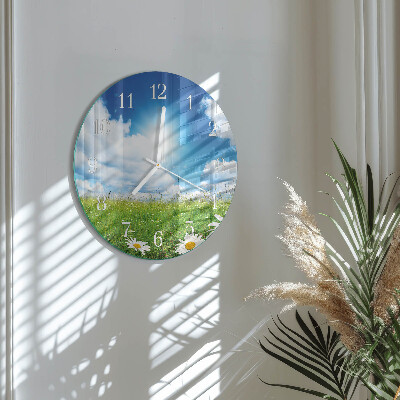 Horloge ronde Fleurs des prés