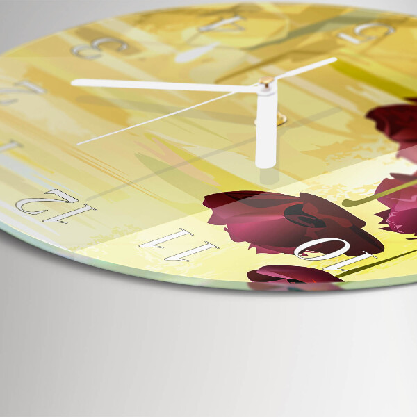 Horloge ronde Coquelicots