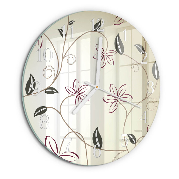 Horloge ronde Art floral